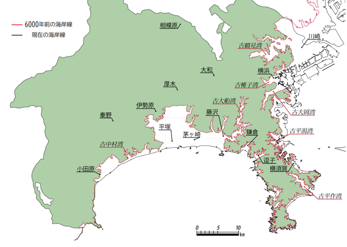 縄文時代の海岸線