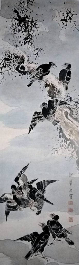 蕪村の枯木叭々鳥図